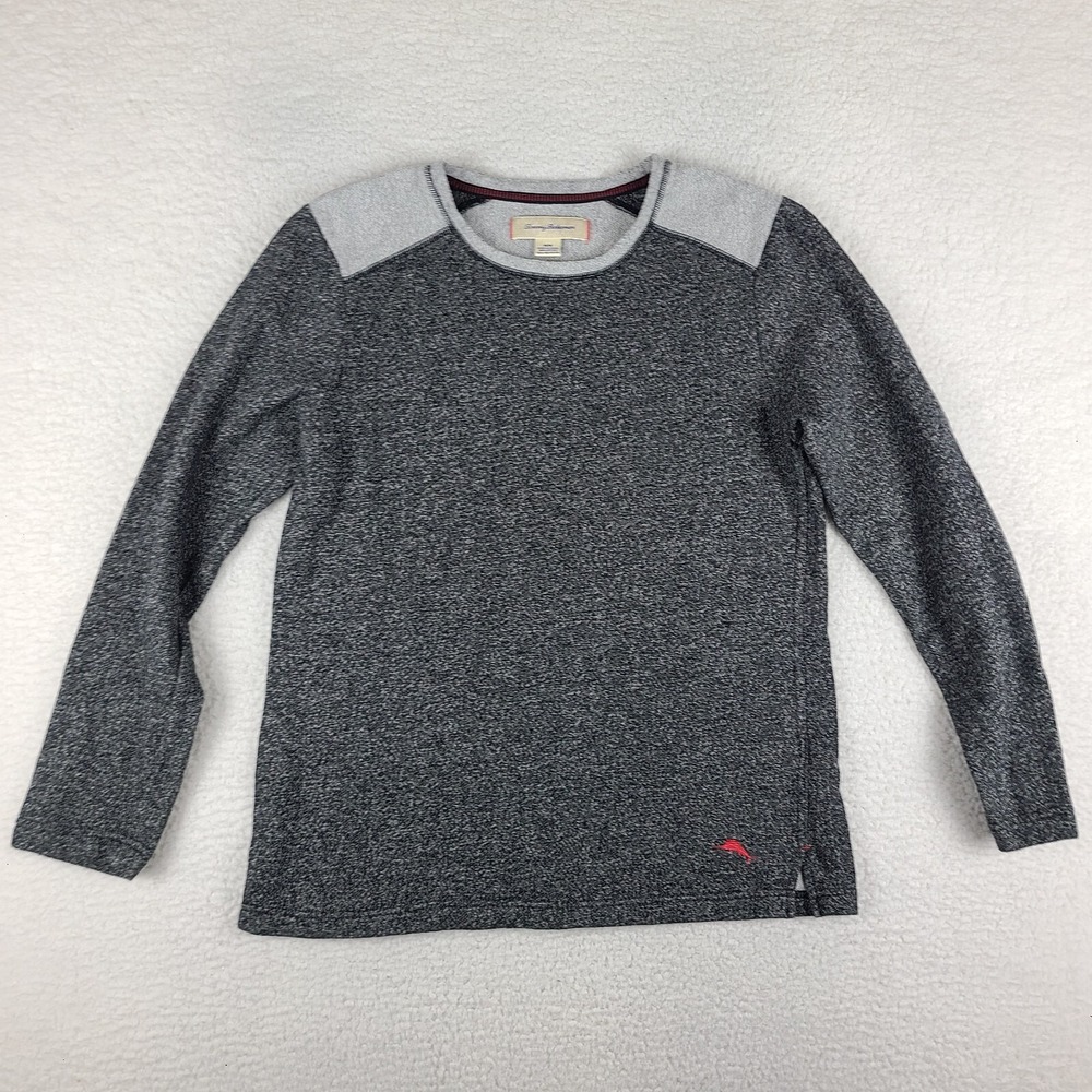 Tommy Bahama Sweatshirt Mens Medium Dark Gray Cotton Polyester Crewneck EC‎